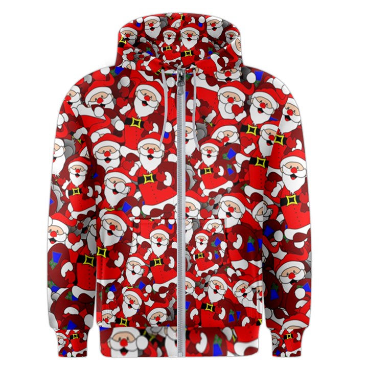 Nicholas Santa Christmas Pattern Men s Zipper Hoodie