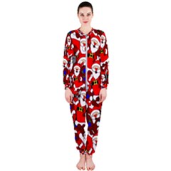 Nicholas Santa Christmas Pattern Onepiece Jumpsuit (ladies)  by Wegoenart