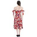 Nicholas Santa Christmas Pattern Shoulder Tie Bardot Midi Dress View2