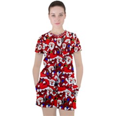 Nicholas Santa Christmas Pattern Women s Tee And Shorts Set