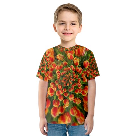 Tulips Arrangement Many Blossom Kids  Sport Mesh Tee by Wegoenart