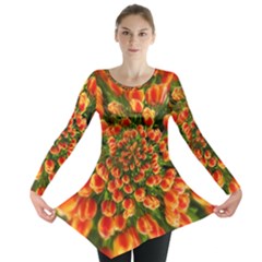 Tulips Arrangement Many Blossom Long Sleeve Tunic  by Wegoenart