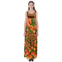 Tulips Arrangement Many Blossom Empire Waist Maxi Dress by Wegoenart