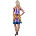 Abstract Pattern Color Colorful Cap Sleeve Velour Dress  View2