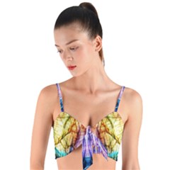 Abstract Pattern Color Colorful Woven Tie Front Bralet