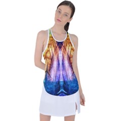 Abstract Pattern Color Colorful Racer Back Mesh Tank Top