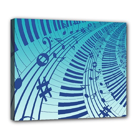 Music Piano Treble Clef Clef Deluxe Canvas 24  X 20  (stretched) by Wegoenart