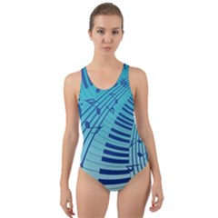 Music Piano Treble Clef Clef Cut-out Back One Piece Swimsuit by Wegoenart