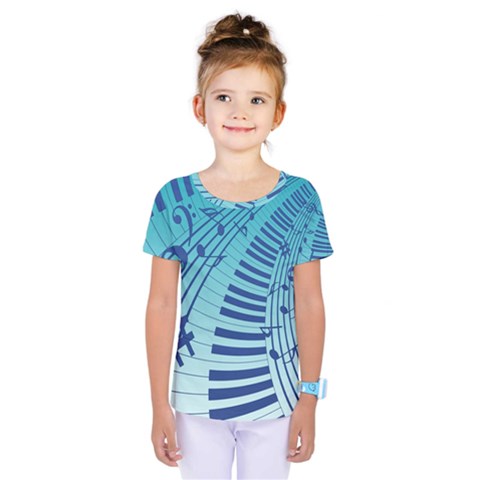 Music Piano Treble Clef Clef Kids  One Piece Tee by Wegoenart