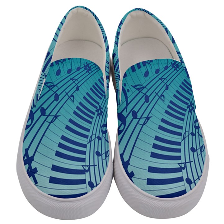 Music Piano Treble Clef Clef Men s Canvas Slip Ons