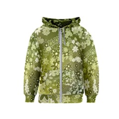 Flowers Abstract Background Kids  Zipper Hoodie by Wegoenart