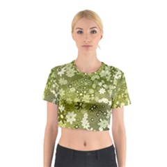 Flowers Abstract Background Cotton Crop Top by Wegoenart