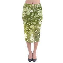 Flowers Abstract Background Midi Pencil Skirt by Wegoenart