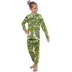 Flowers Abstract Background Kids  Long Sleeve Set  by Wegoenart