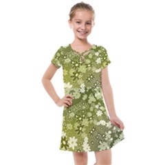 Flowers Abstract Background Kids  Cross Web Dress by Wegoenart