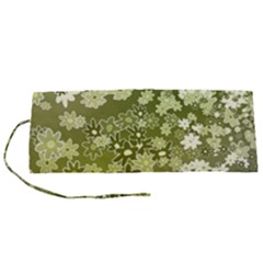 Flowers Abstract Background Roll Up Canvas Pencil Holder (s)