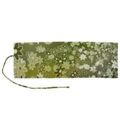 Flowers Abstract Background Roll Up Canvas Pencil Holder (m)