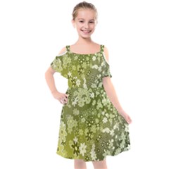 Flowers Abstract Background Kids  Cut Out Shoulders Chiffon Dress by Wegoenart