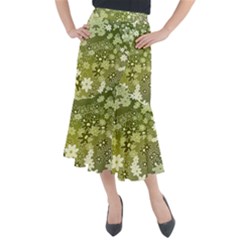 Flowers Abstract Background Midi Mermaid Skirt