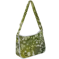 Flowers Abstract Background Zip Up Shoulder Bag