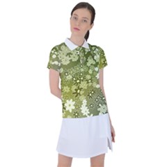 Flowers Abstract Background Women s Polo Tee