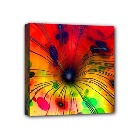 Color Background Structure Lines Mini Canvas 4  X 4  (stretched) by Wegoenart