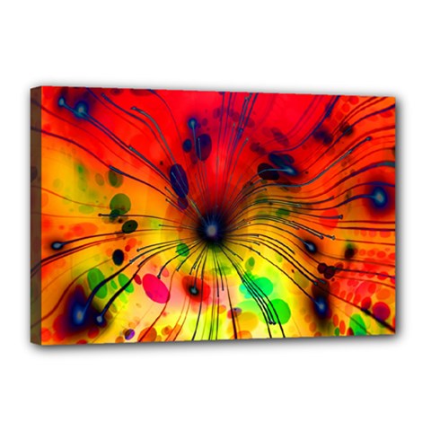 Color Background Structure Lines Canvas 18  X 12  (stretched) by Wegoenart