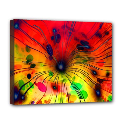 Color Background Structure Lines Deluxe Canvas 20  X 16  (stretched) by Wegoenart