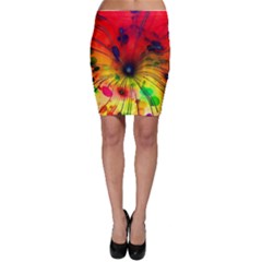 Color Background Structure Lines Bodycon Skirt by Wegoenart