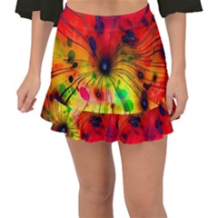 Color Background Structure Lines Fishtail Mini Chiffon Skirt by Wegoenart