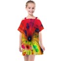 Color Background Structure Lines Kids  One Piece Chiffon Dress View1