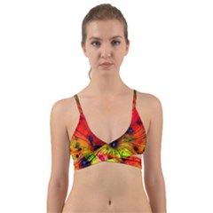 Color Background Structure Lines Wrap Around Bikini Top by Wegoenart