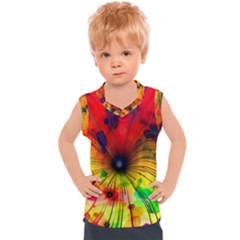 Color Background Structure Lines Kids  Mesh Tank Top