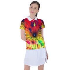 Color Background Structure Lines Women s Polo Tee