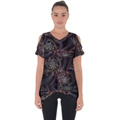 Geometry Mathematics Fractals 3d Cut Out Side Drop Tee by Wegoenart