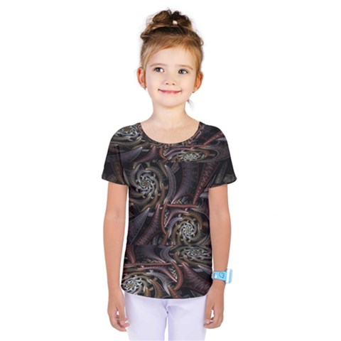 Geometry Mathematics Fractals 3d Kids  One Piece Tee by Wegoenart