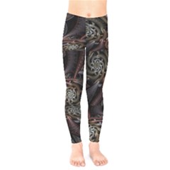 Geometry Mathematics Fractals 3d Kids  Leggings by Wegoenart