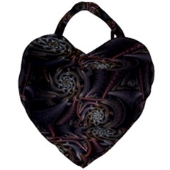 Geometry Mathematics Fractals 3d Giant Heart Shaped Tote by Wegoenart