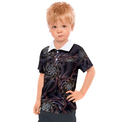 Geometry Mathematics Fractals 3d Kids  Polo Tee by Wegoenart