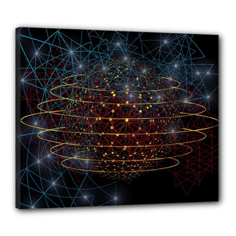 Network Abstract Connection Canvas 24  X 20  (stretched) by Wegoenart