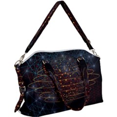 Network Abstract Connection Canvas Crossbody Bag