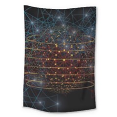 Network Abstract Connection Large Tapestry by Wegoenart