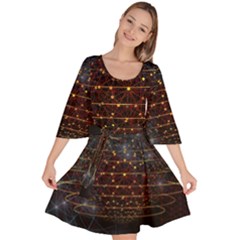 Network Abstract Connection Velour Kimono Dress by Wegoenart