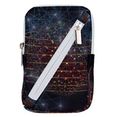 Network Abstract Connection Belt Pouch Bag (small)