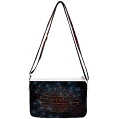 Network Abstract Connection Double Gusset Crossbody Bag