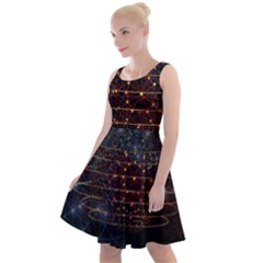 Network Abstract Connection Knee Length Skater Dress