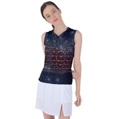 Network Abstract Connection Women s Sleeveless Mesh Sports Top