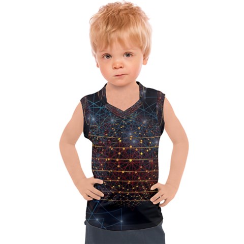 Network Abstract Connection Kids  Mesh Tank Top by Wegoenart