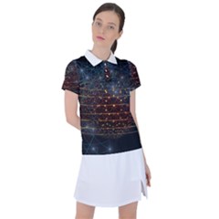 Network Abstract Connection Women s Polo Tee