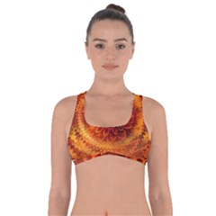 Abstract Dahlia Orange Autumn Got No Strings Sports Bra by Wegoenart